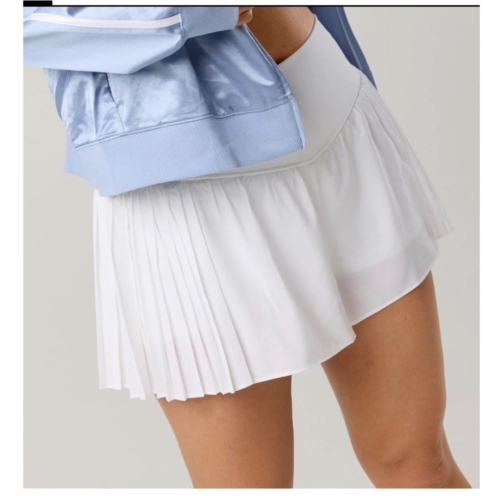 Aerie Real Good Pleated Tennis Skirt Women S White Athletic Skort NWT